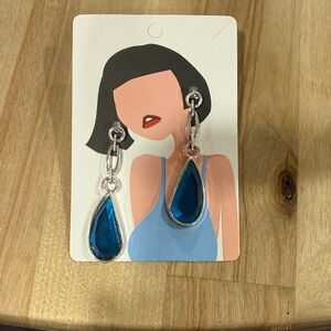 Elegant Blue and Silver Drop Earrings